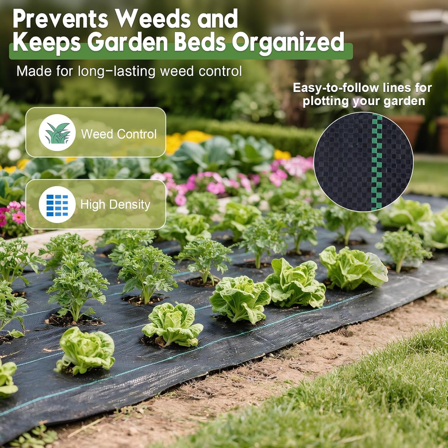 4FTx300FT Weed Barrier Fabric Heavy Duty, Gardening Landscape Fabric Cover Mat, Durable Weed Control Fabric for Garden Bed Cover, Landscaping, Commercial Driveway, Underlayment Use (4x300FTT-3.2OZ)