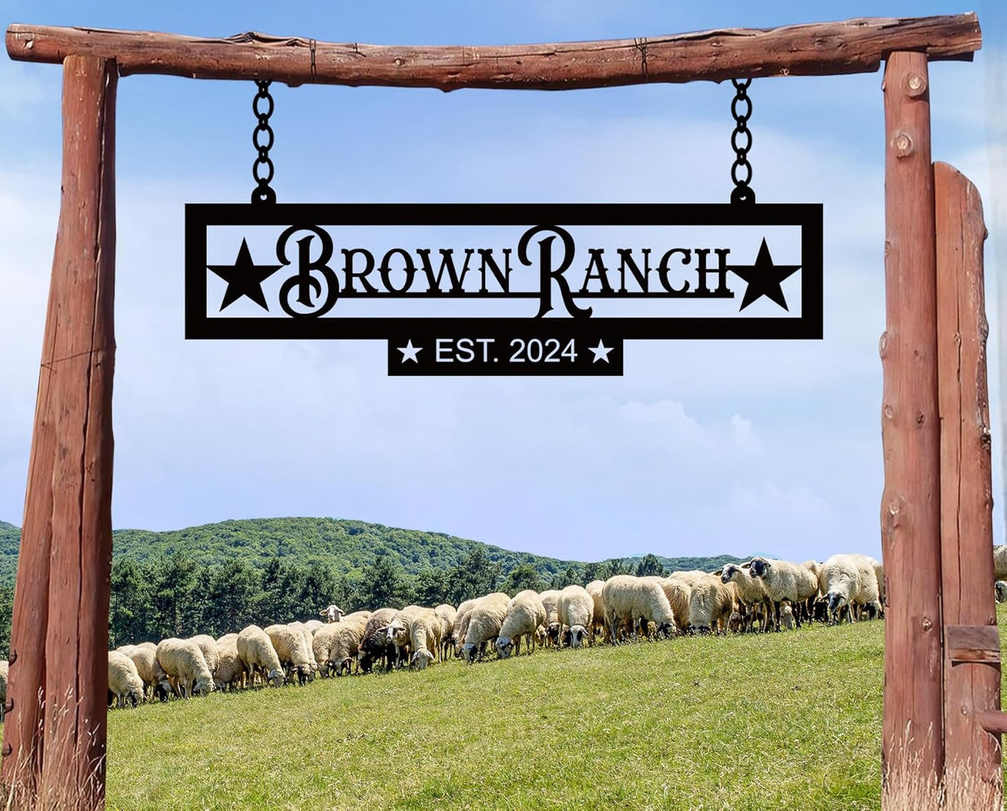 Custom Metal Family Name Farmhouse Sign, Last Name Sign for Farm, Farm Address Sign, Ranch or Farm Signs Indoor Outdoor Personalized, Farmhouse Signs Wall Decor, Farm Sign,