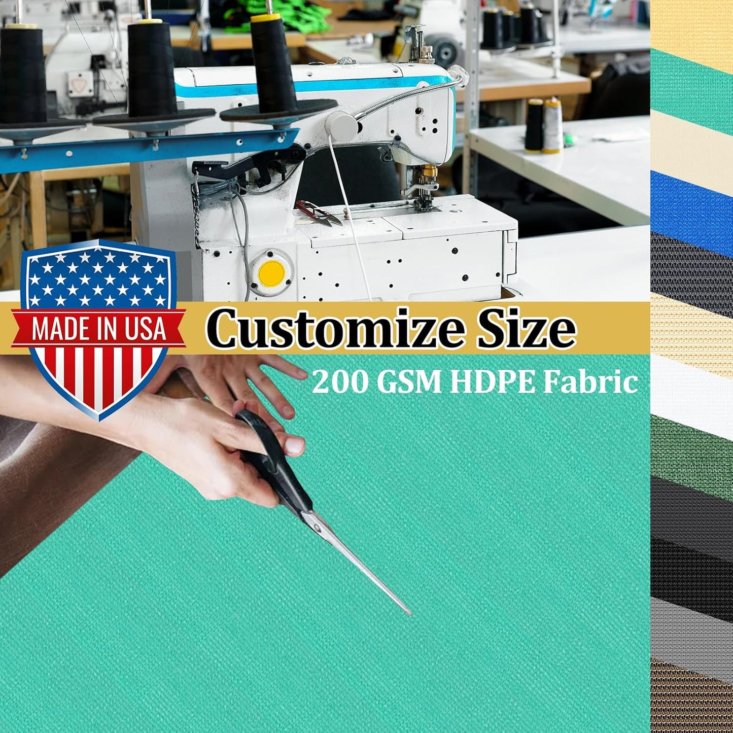 Shade&Beyond Customized Size 90% Sun Shade Cloth with Grommets, 9' X 15' Pergola Shade Cover Canopy, Mesh Tarp Sun Screens for Patio, Outdoor, Garden, Backyard GN01, Turquoise