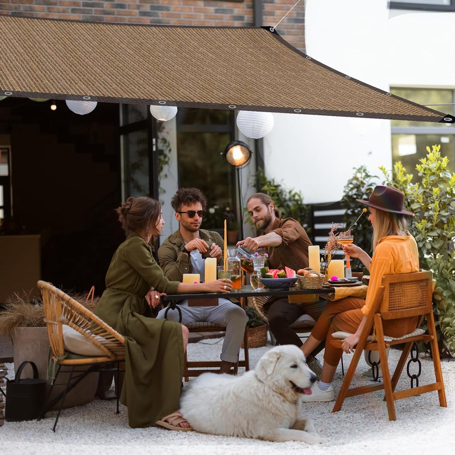 80% Shade Cloth -6.5x6.5FT Sunblock Net with Grommet,Lightweight and Durable UV Protection,Shade Cloth for Garden Patio Pergola Balcony Plants Greenhouse Dog Kennel Chicken Coop Outdoor