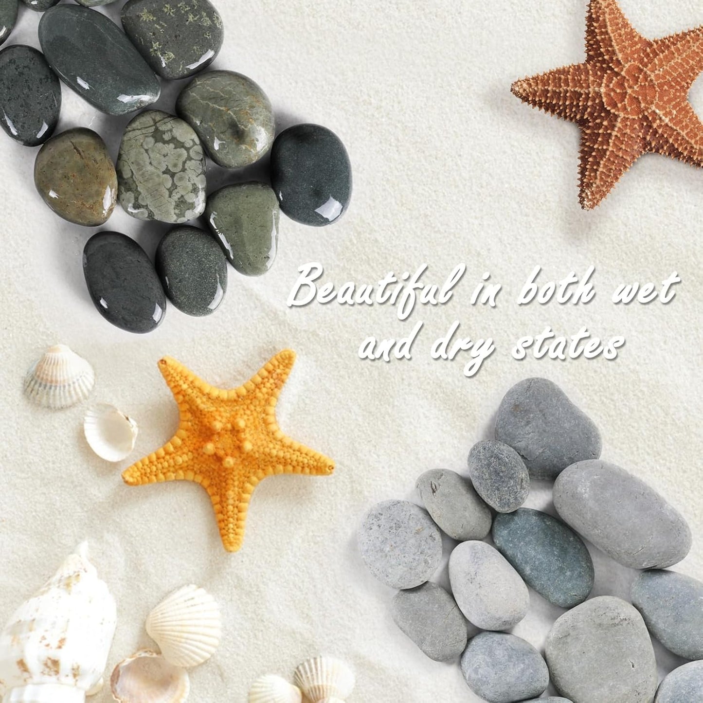 20LB Stones Pebbles River Rocks, 100% Natural Hand-Picked Premium Decorative Pebbles, Ideal for Garden Landscaping, Home Decor, Aquariums, Painting, Crafting and Gifts (Green, 20 Pounds)