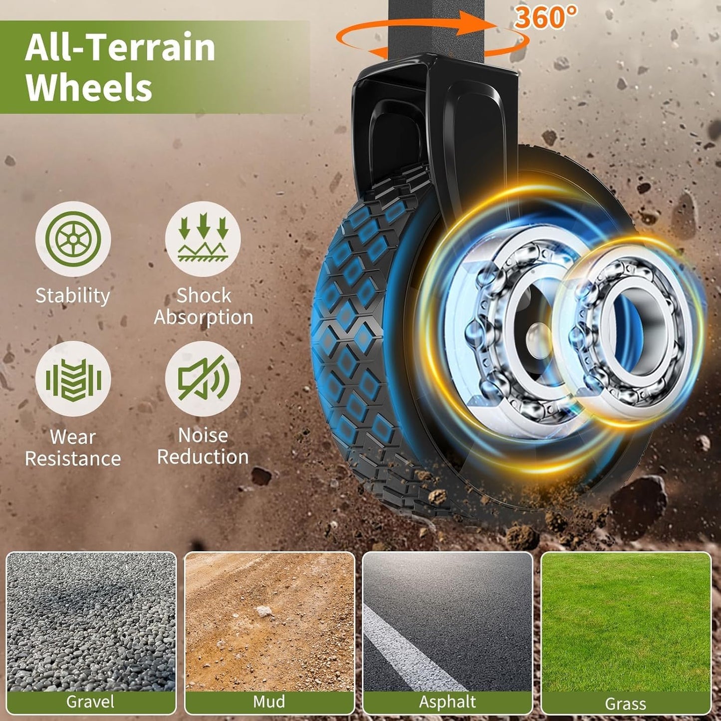 Foldable Wagon Cart, 380LBS Capacity Collapsible Wagon with All-Terrain Wheels, 220L Foldable Utility Cart & Grocery Cart on Wheels, Portable Lightweight 12LBS for Outdoor, Beach, Garden (Blue)