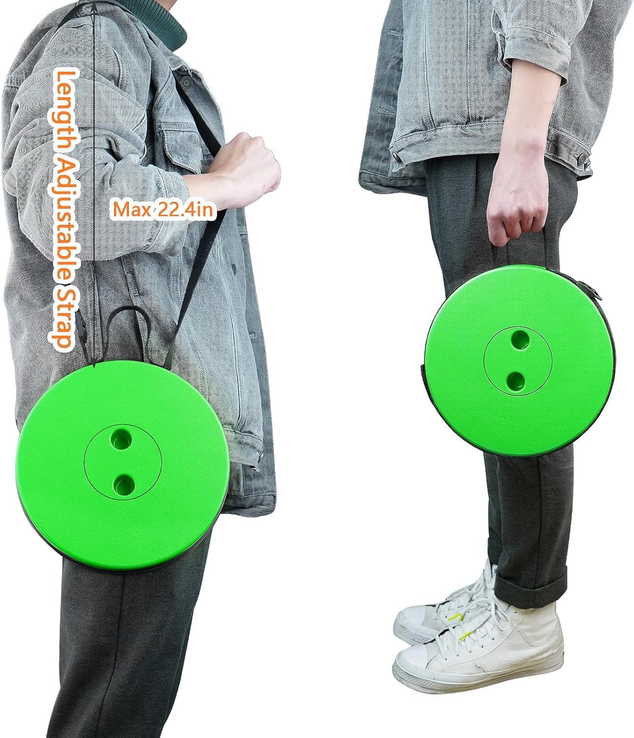 Boreeman Upgraded Folding Stool Lightweight Yet More Sturdy with Load Capacity 400lbs Portable Collapsible Stool for Camping Fishing Hiking BBQ (Green)