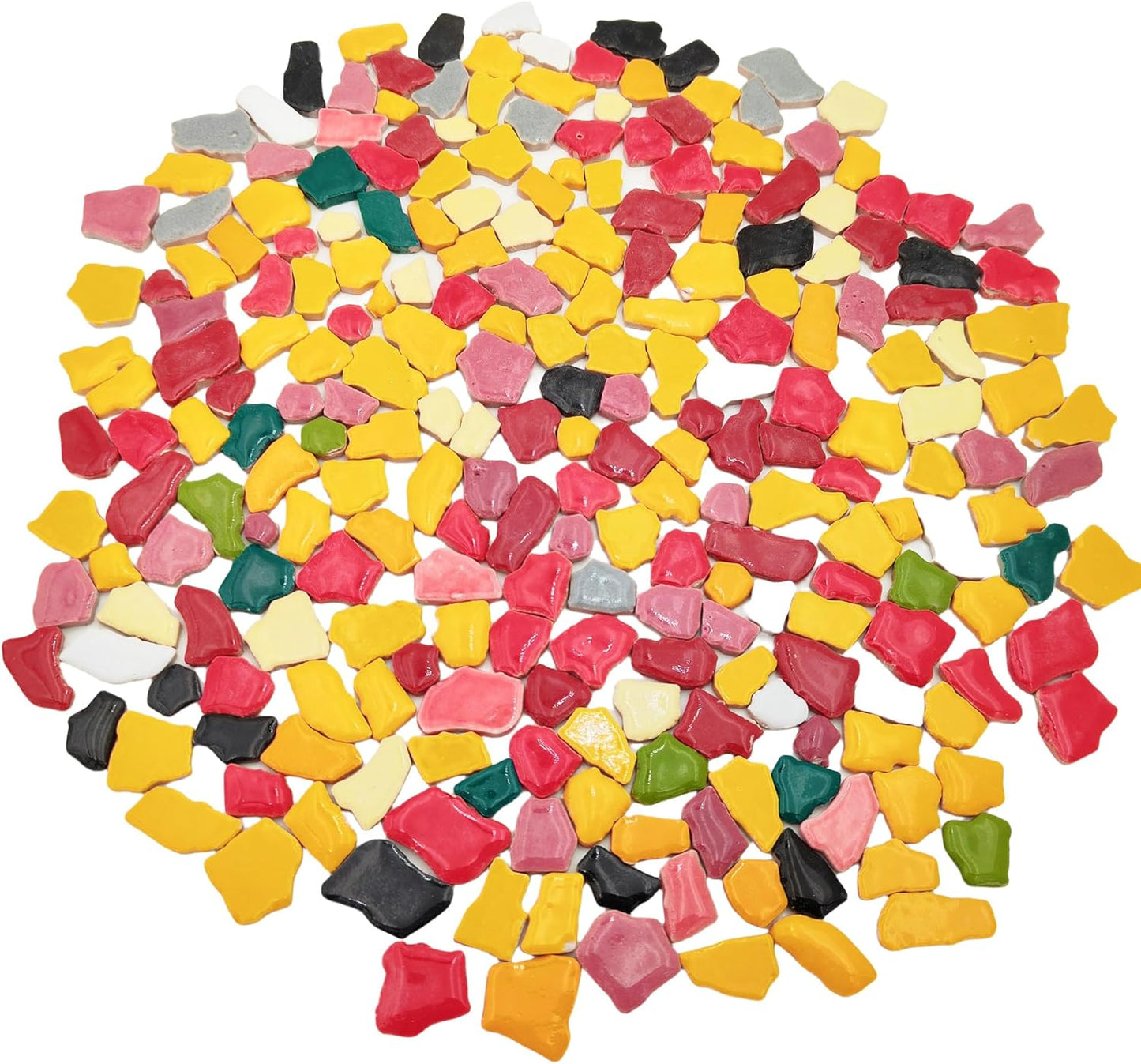 500g/1.1lb Random Color Irregular Ceramics Mosaic Tiles,DIY Making Creative Ceramic Mosaic Tiles for DIY Craft Plates Flowerpots Vases Cups Mosaic Making Supplies (Irregular)