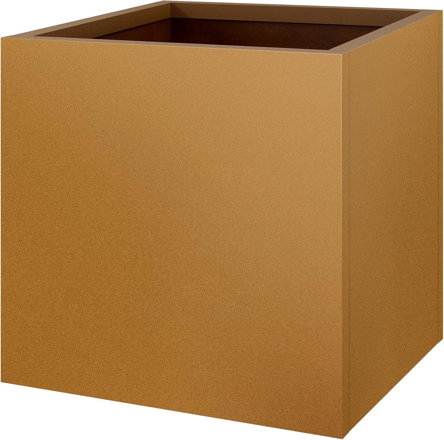 Corten Steel Planter Box 21"x20"x20", Metal Planter Spliced Flower Pot with Partitions, Outdoor & Indoor Large Rectangular Planter Box for Porch, Patio, Garden, Commercial Décor