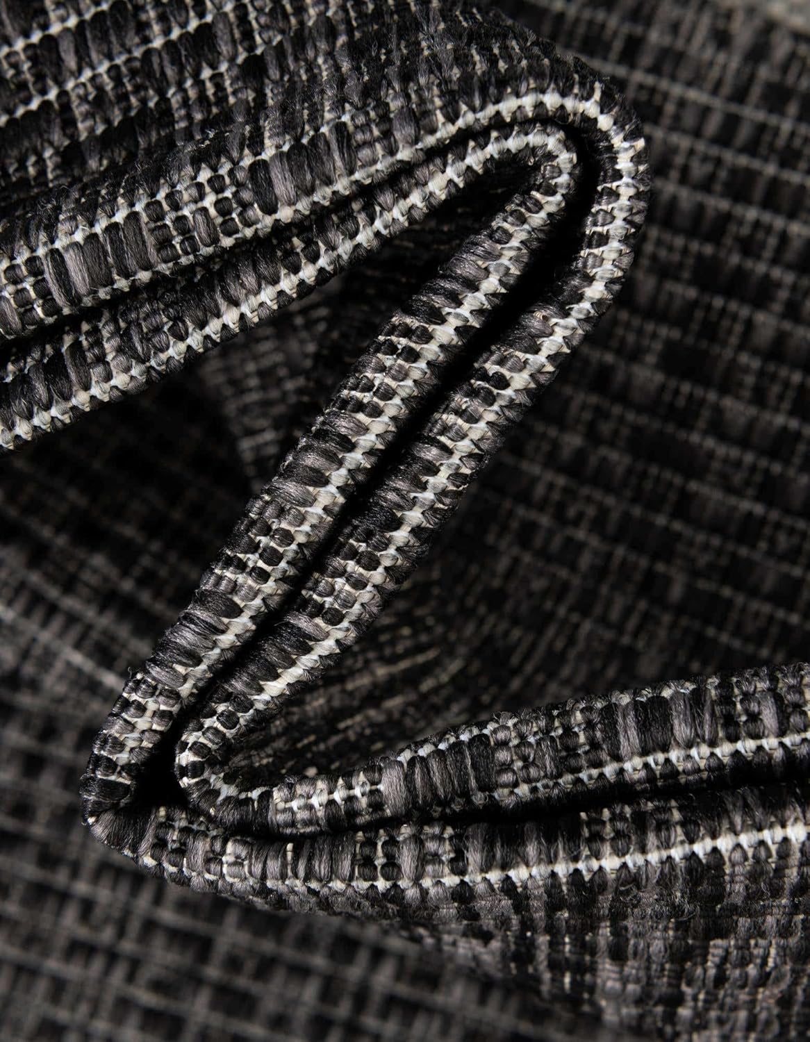 Unique Loom Outdoor Border Collection Area Rug - Soft Border (13' Square Black/Ivory)