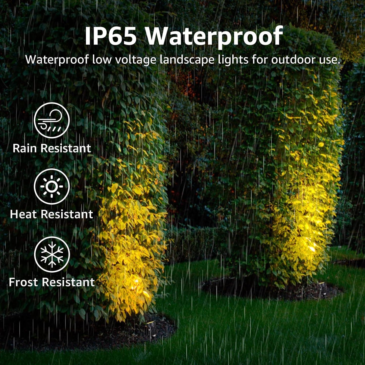 SUNVIE 3W Low Voltage Landscape Lighting LED Landscape Spotlights with Connectors Waterproof Low Voltage Landscape Lights 3000K Warm White Uplights Outdoor Spot Lights for Yard Garden House, 4 Pack