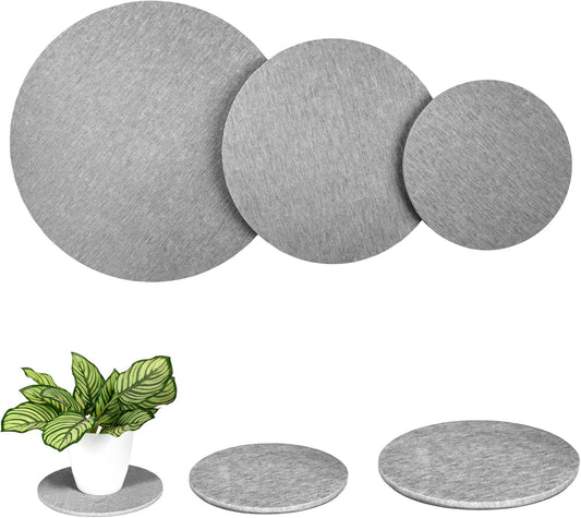 2 PCS Plant Saucer Flower Pot Saucers, Absorbent and Quick-Drying Plant Coasters, Diatomaceous Earth Round Plant Drip Trays for Keeping Counter and Floors Dry and Clean, Gray (8-inch)