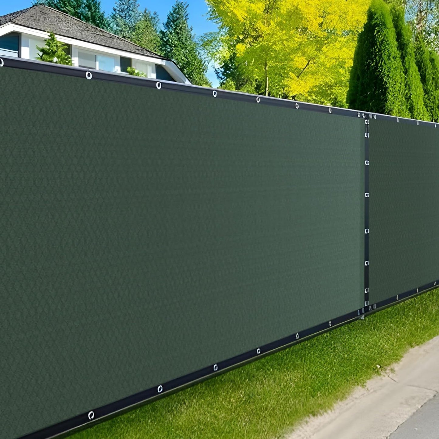 Xpose Safety Privacy Fence Screen 8.5’ x 100’ – Heavy Duty Green Mesh with 90% Visibility Block, UV Protection – for Garden, Yard, Nursery, Kennel, Dog Run, Greenhouse