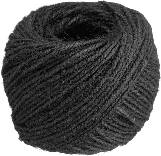 uxcell 164 Feet Natural Jute Twine String,2mm Thin Garden Twine Rope Colored Plant String Cord for DIY Art Crafts Gift Wrapping Decoration Packing Gardening Plant Hanger,Black