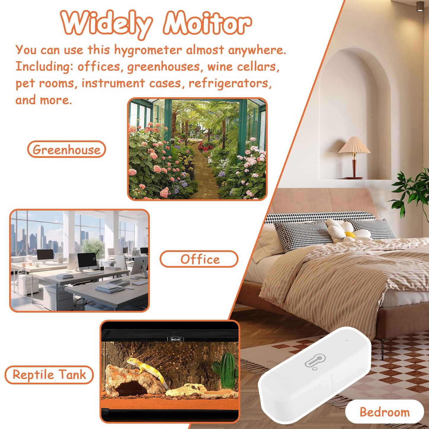 WiFi Hygrometer Thermometer Sensor, Indoor Outdoor Wireless Temperature Humidity Sensor, with Remote Monitor and Alert Compatible with Alexa(4 Pack)