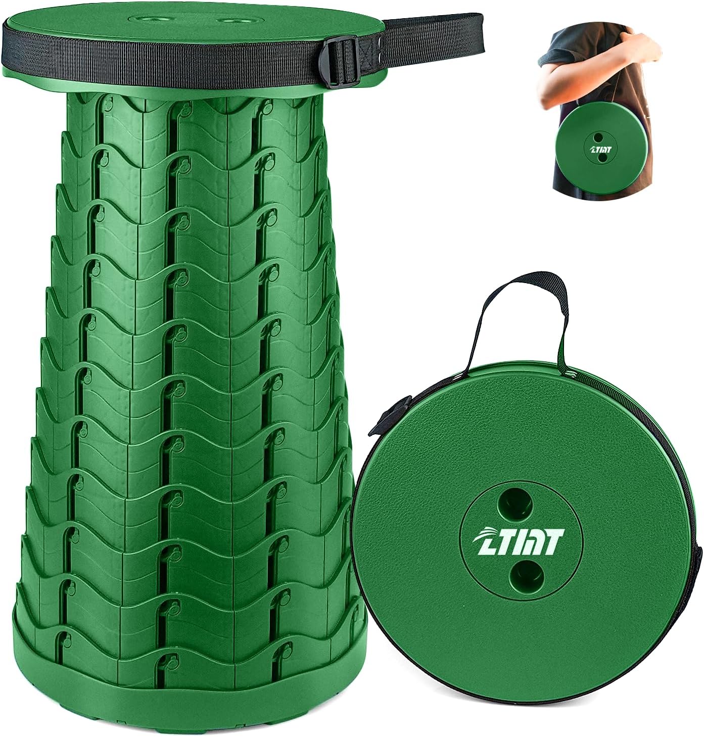 Portable & Lightweight Foldable Camping Chair for Adults, Heavy Duty Folding Stool with Adjustable Shoulder Strap, Perfect for Picnic, Beach, Backyard, and Sporting Events, Max Weight 400lbs