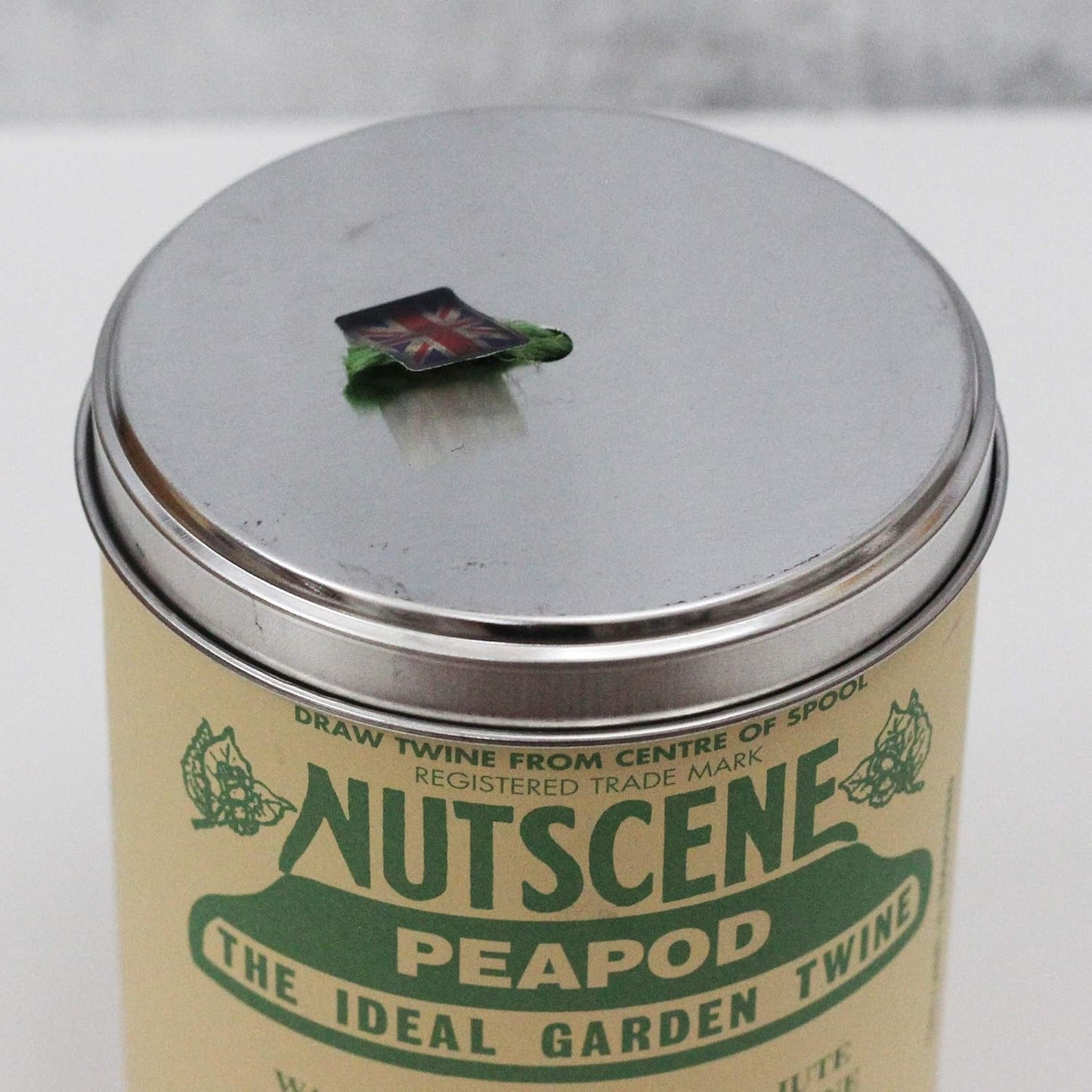 NUTSCENE Iconic Tin (Tin ‘O’ Twine) with Their Heritage Scottish Jute Twine and Hole in Top for Easy Dispensing. 14 Colors to Choose from. 164 Yards. (Peapod)