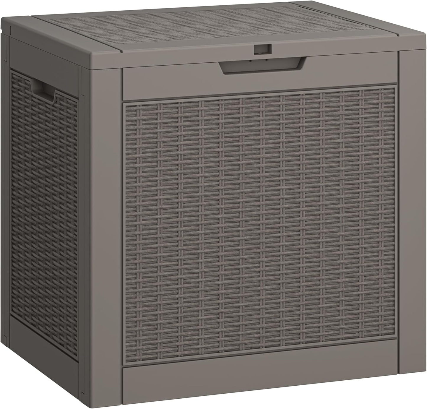 31 Gallon Deck Box, Resin Outdoor Storage Box, Waterproof and UV Resistant Deck Box, Lightweight Storage Box for Garden Tools, Pool Supplies