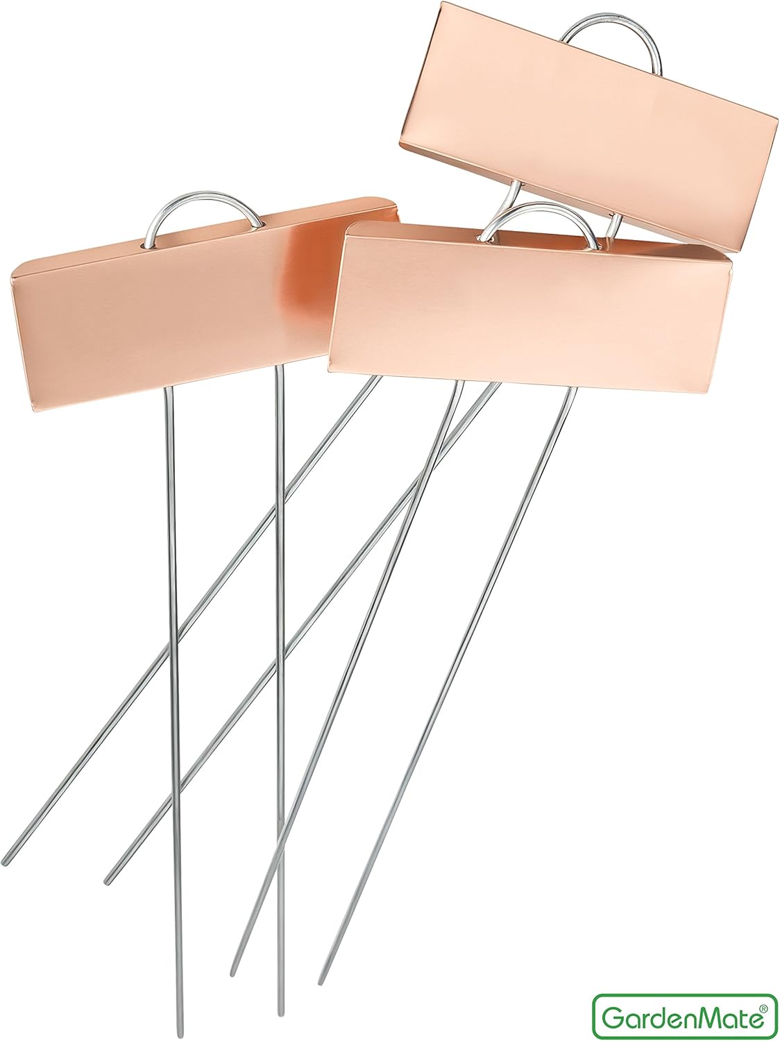 GardenMate 25-Pack Weatherproof Large Copper Metal Plant Labels, Height 11.5", Label Area 3 1/2 x 1 1/4"
