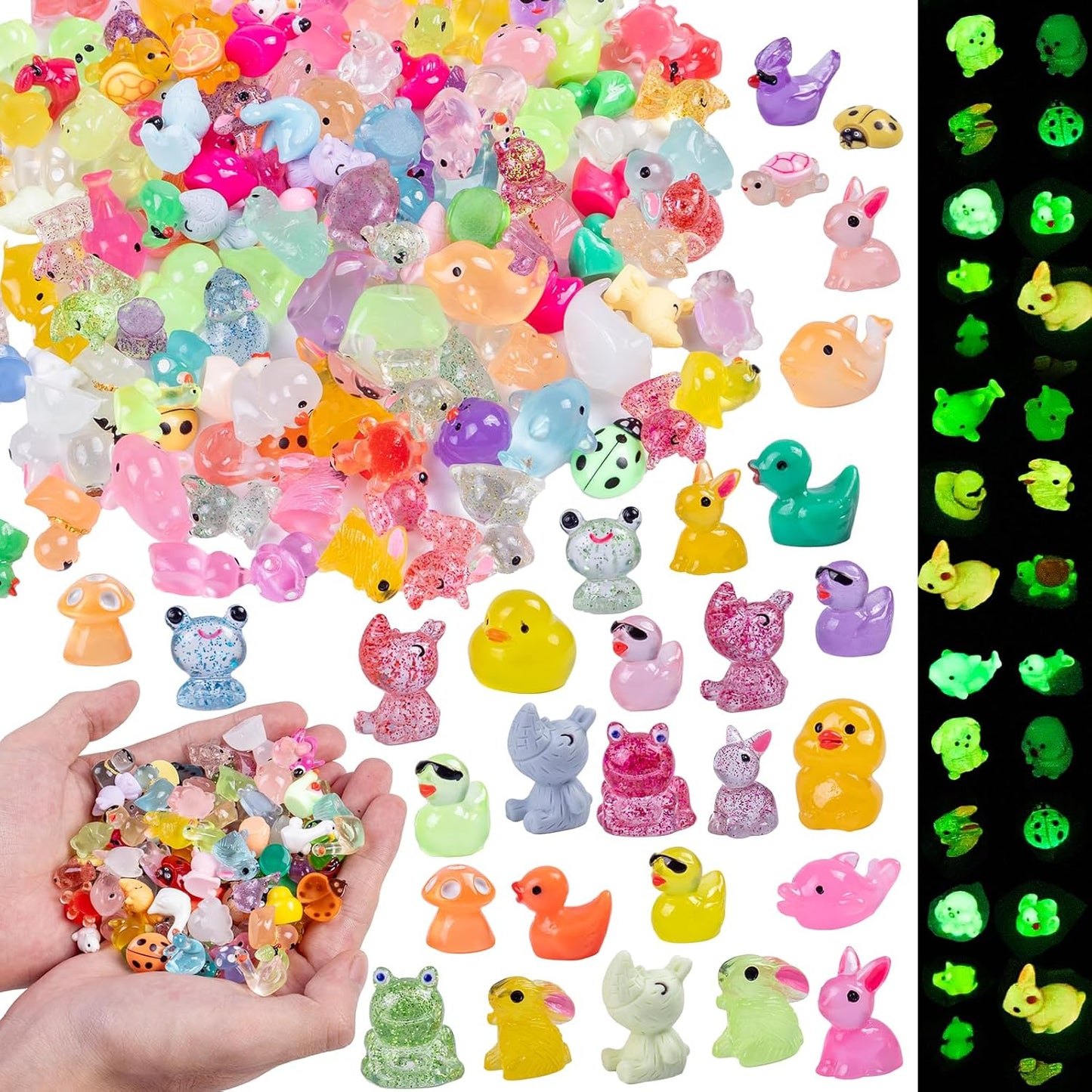 240 Pcs Mini Resin Animals Variety Tiny Animals Figures Miniature Little Small Animal Figurines Bulk for Micro Fairy Garden Landscape Accessories Hide Crafts Decor Aquarium