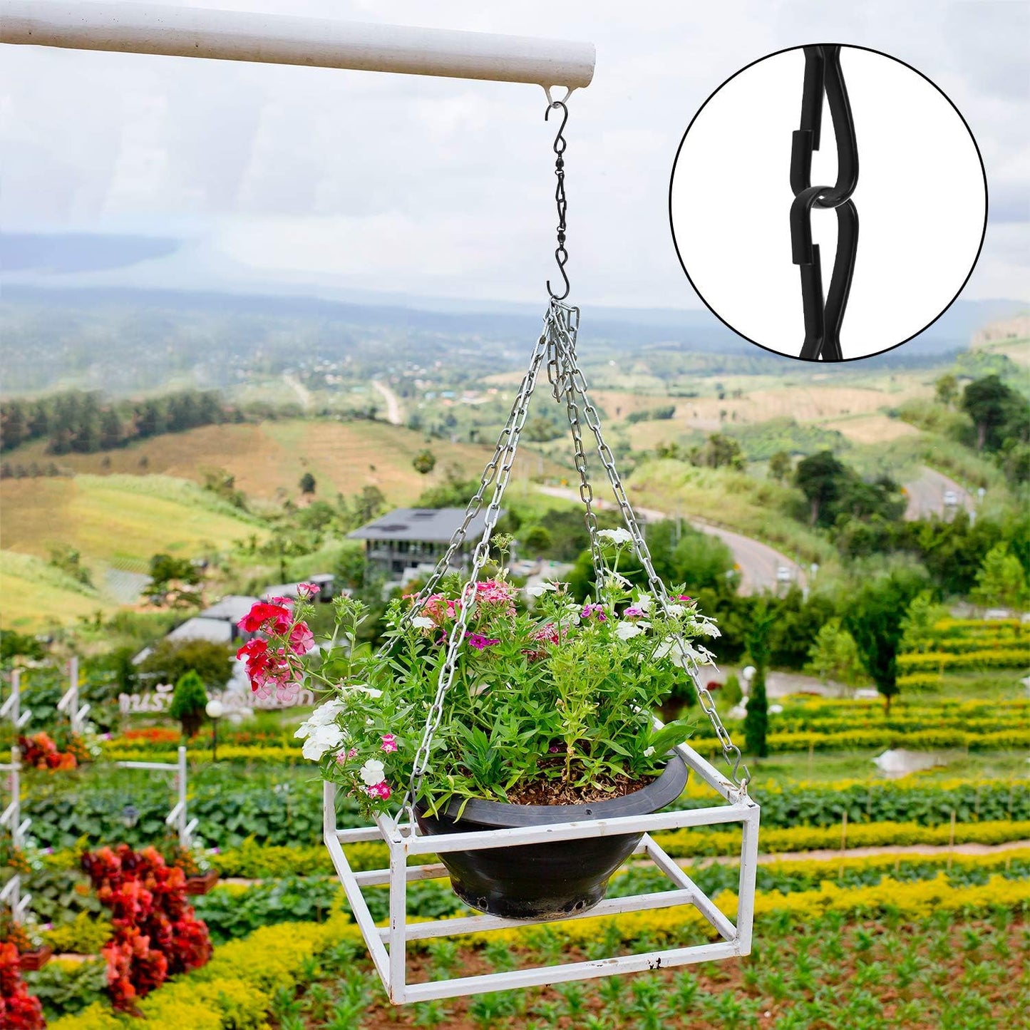 KUUQA 20 Pack Swivel Hooks Clips Wind Spinner S Hook Clips Hanging Wind Chimes Crystal Twisters Party Supplies (Black)