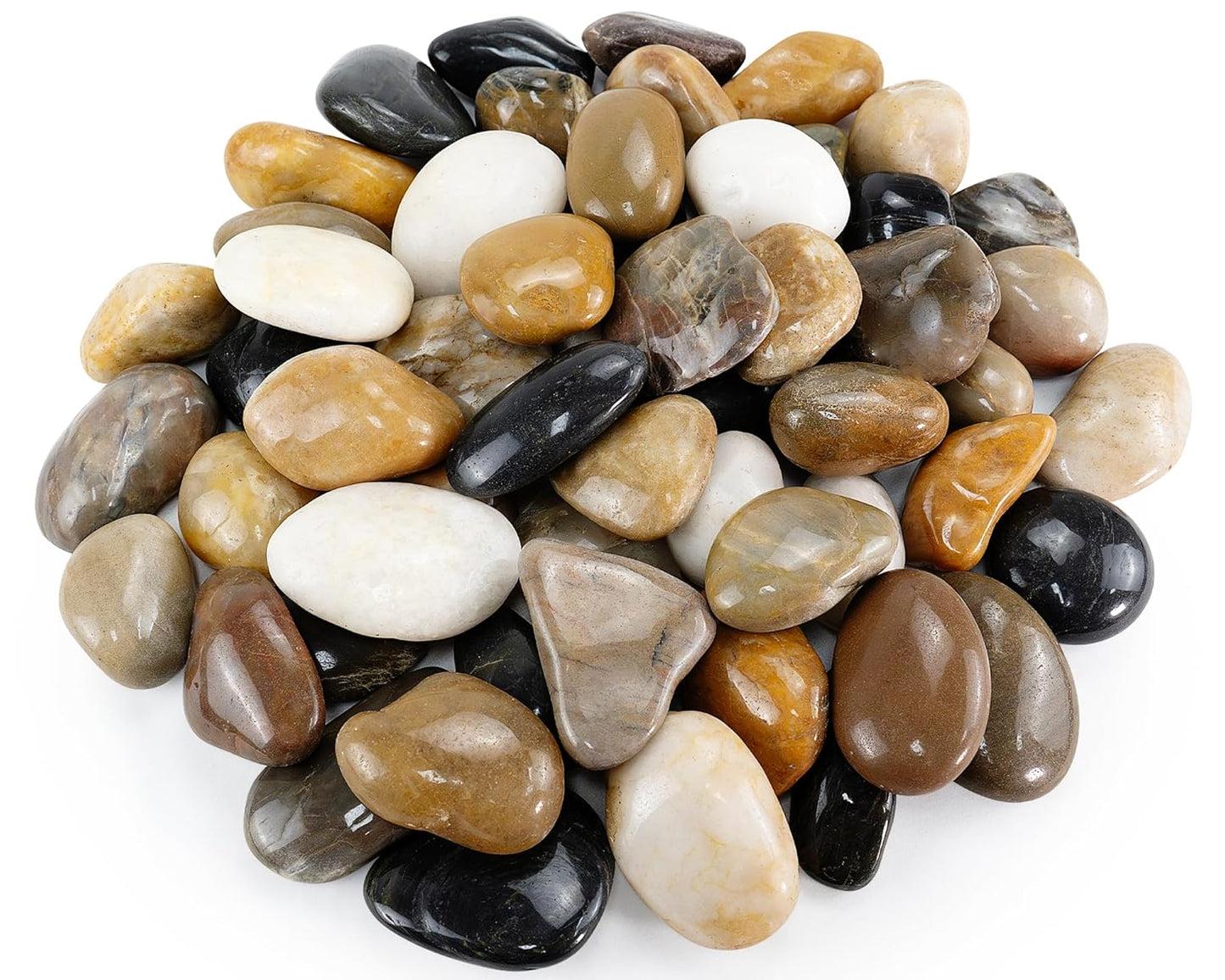 Large Pebbles for Plants, 5lbs Colorful Pebbles 2-3 Inch Decorative River Rocks for Indoor Planters, High Polished Stones for Vase Filler Fish Tank Landscaping Garden