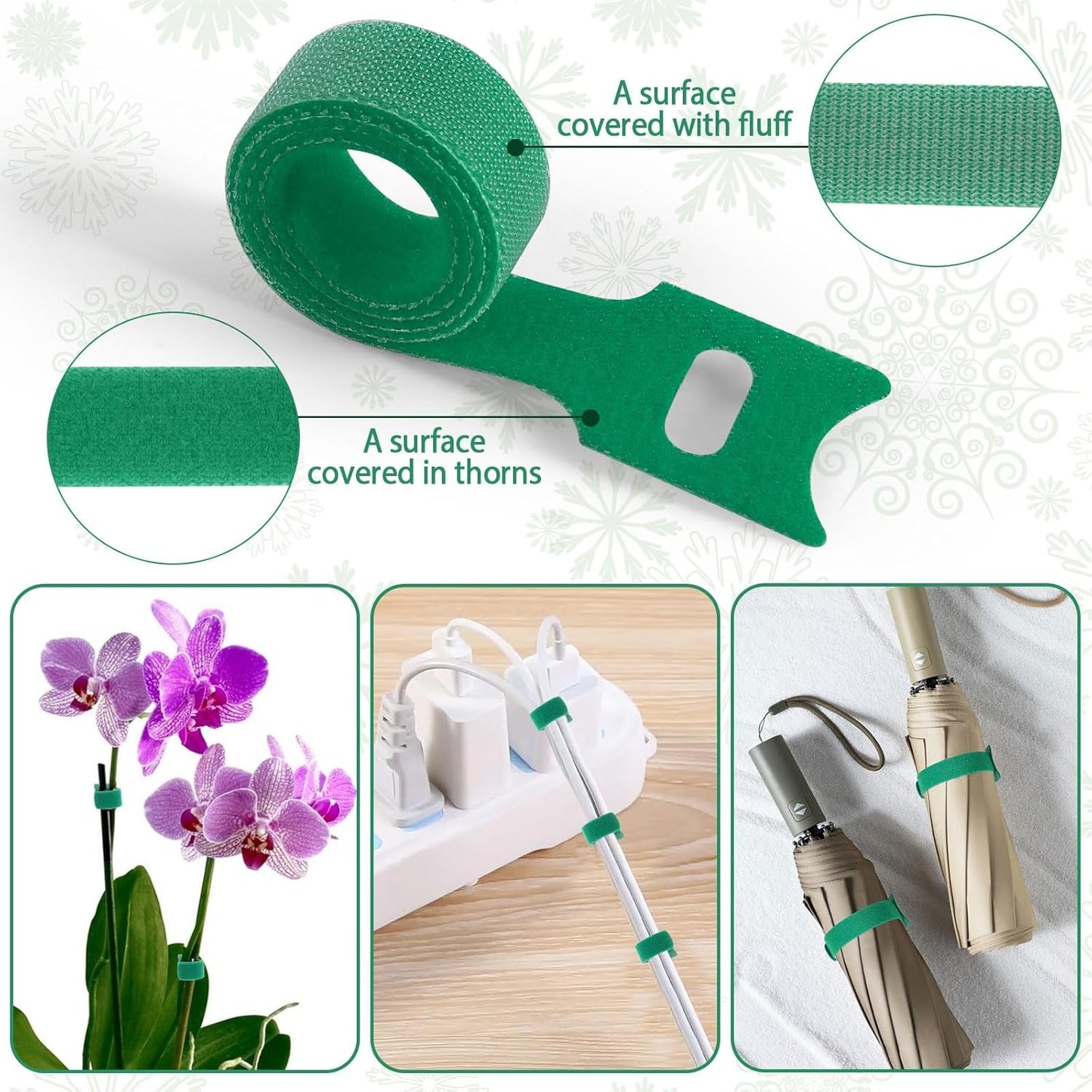 100 Pcs Christmas Garland Ties 15.75Inch Adjustable Holiday Garland Twist Ties for Holiday Halloween Tree Wreath Party Yard Wall Doorway Reusable Nylon Garden Cable Straps Decoration(Green)