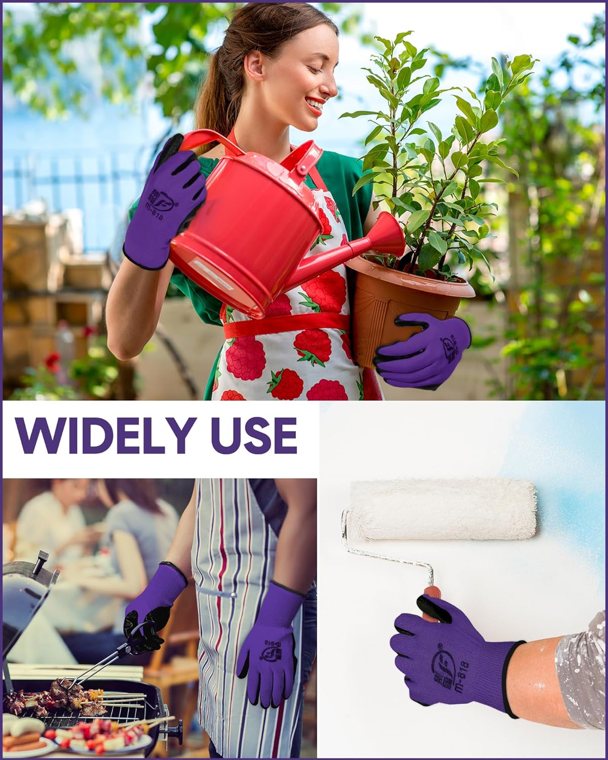 Nuogo 24 Pairs Gardening Gloves for Men Women Rubber Coated Landscaping Work Gloves Safety Work Construction