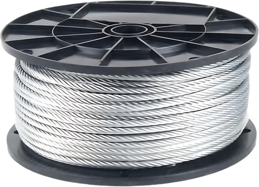 Galvanized Aircraft Cable Wire Rope 3/8" 7x19-500 ft Reel for DIY Cable Decking Railing System, Marine Grade