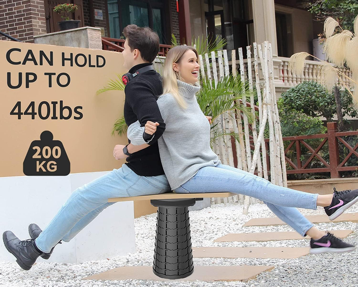 ALEVMOOM Upgraded Folding Stool with Cushion,Portable Collapsible Retractable Stool,Outdoor Chair,Yet More Sturdy Load Capacity 440lbs for Camping Garden Fishing Hiking BBQ with Carry Bag