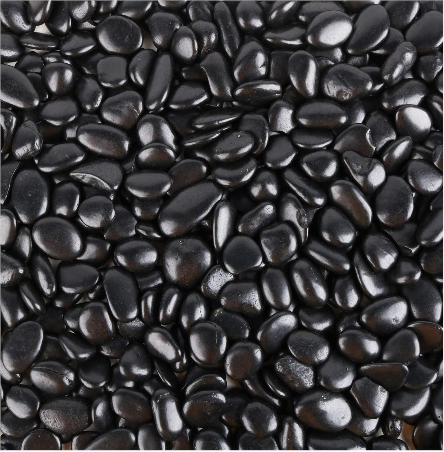 Black Pebbles for Plants 7lb Bulk Bag Aquarium Gravel 0.5"- 1" Decorative Polished Fish Tank Stone River Rocks