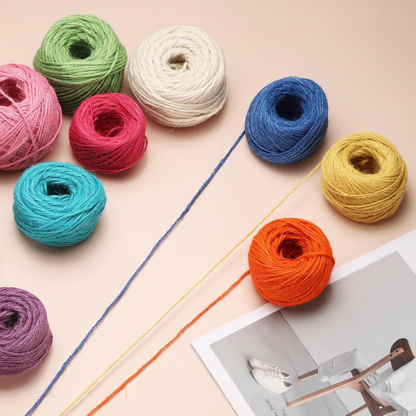 uxcell 164 Feet Natural Jute Twine String,3mm Thin Garden Twine Rope Colored Plant String Cord for DIY Art Crafts Gift Wrapping Decoration Packing Gardening Plant Hanger,Orange