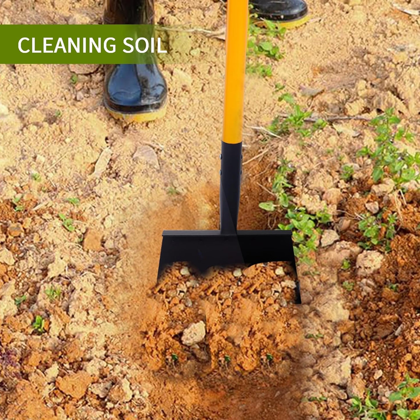 Multifunctional Cleaning Shovel, Heavy Duty Flat Square Spade Tool for Garden Outdoor Landscaping Weeding -51Inch