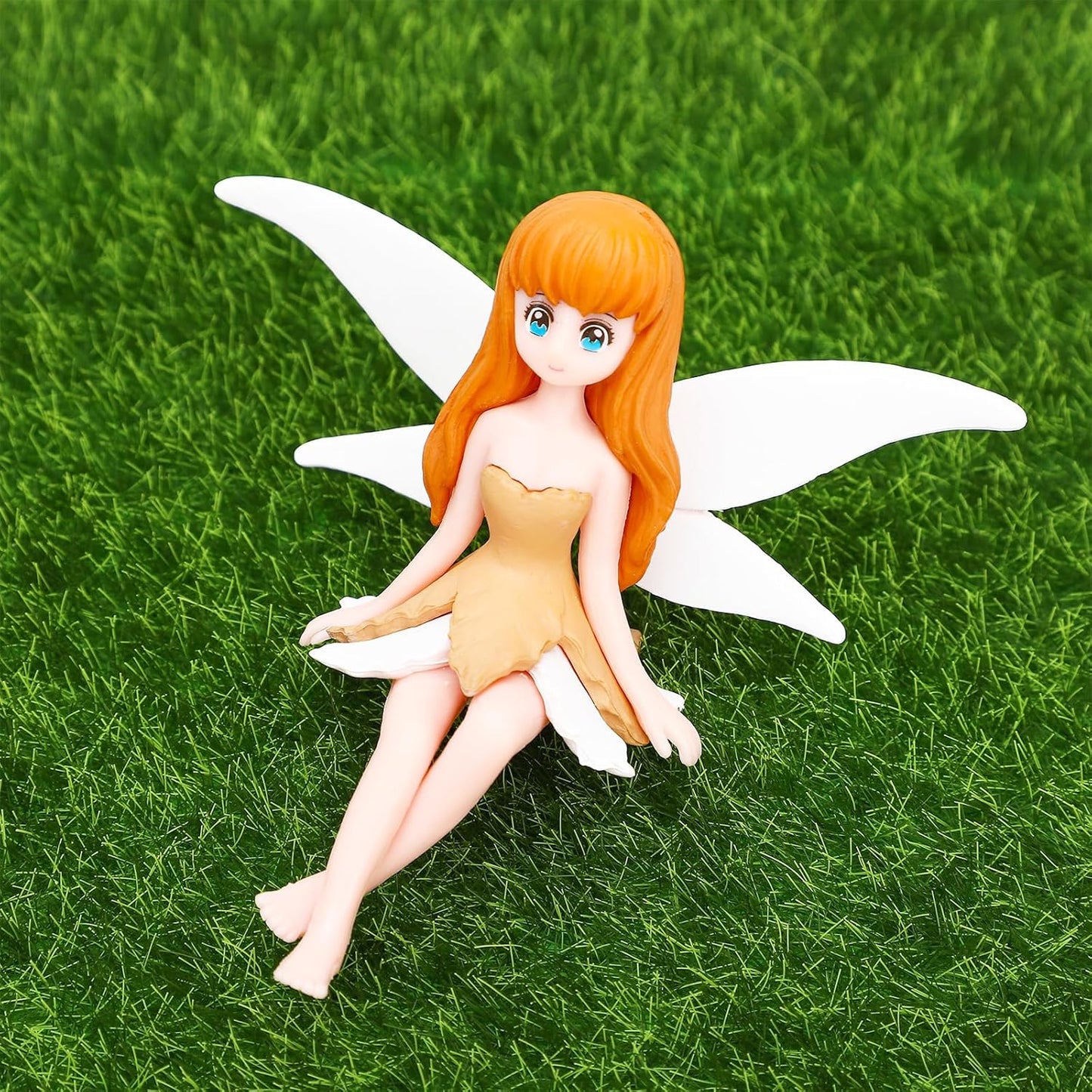 ONEST 8 Pieces Miniature Fairy Garden Accessories Small Fairy Figurines Hand Painted Fairies Figures Girl Fly Wing Figurines for Car Decor Fairies Garden Flower Pot Birthday Cake Topper