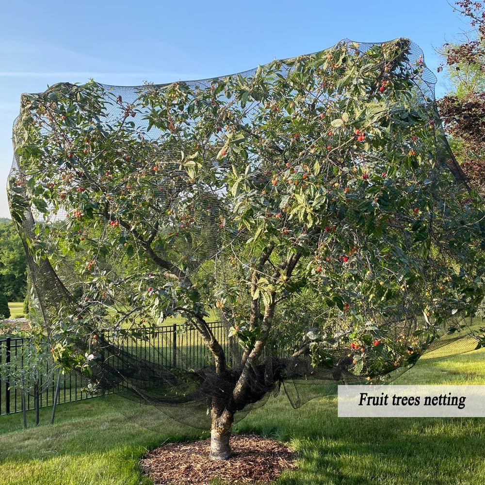 Junflying Bird Netting for Chicken Coop, 1 Inch Mesh 50x50 Ft Strong Woven Poultry Netting for Chicken Run Roof Cover, Against Bird Hawk Small Animals, Protect Strawberry Plant Fruit Tree Vegetable