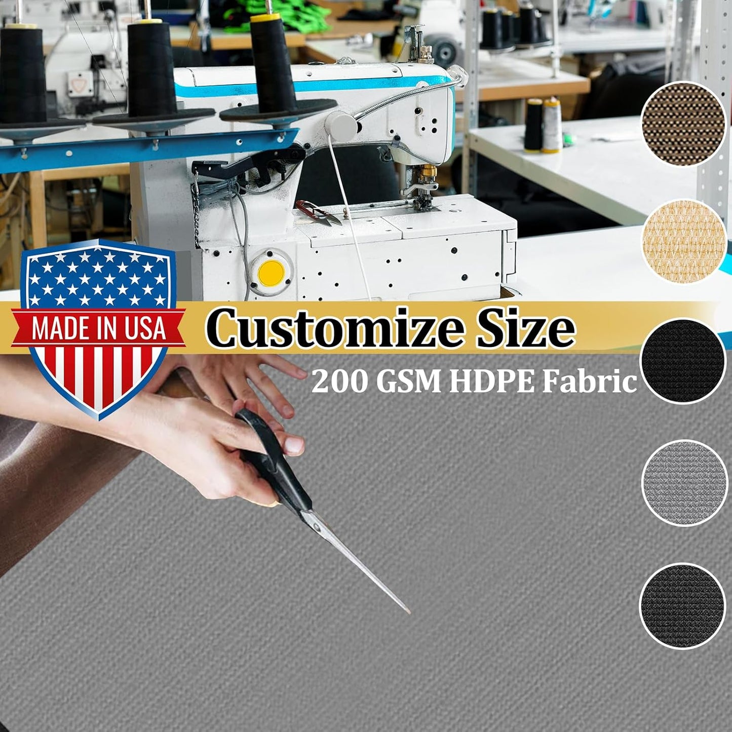 Shade&Beyond Customized Size 14' X 17' Shade Cloth with Grommets, 90% UV Protection UV Protection Mesh Tarp Sun Screens for Patio GN01, Light Gray