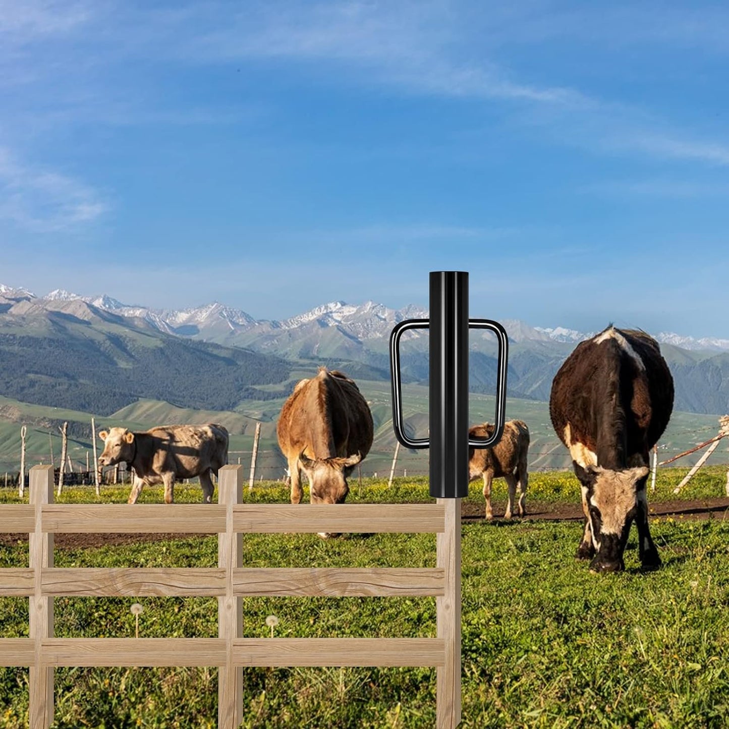 Gtongoko 12LB T Post Driver with Handles Heavy Duty Fence Post Driver Post Pounder for T-Posts，U Channel，Metal Post and Sign Post Pole Driver Tool,17 Inch Black