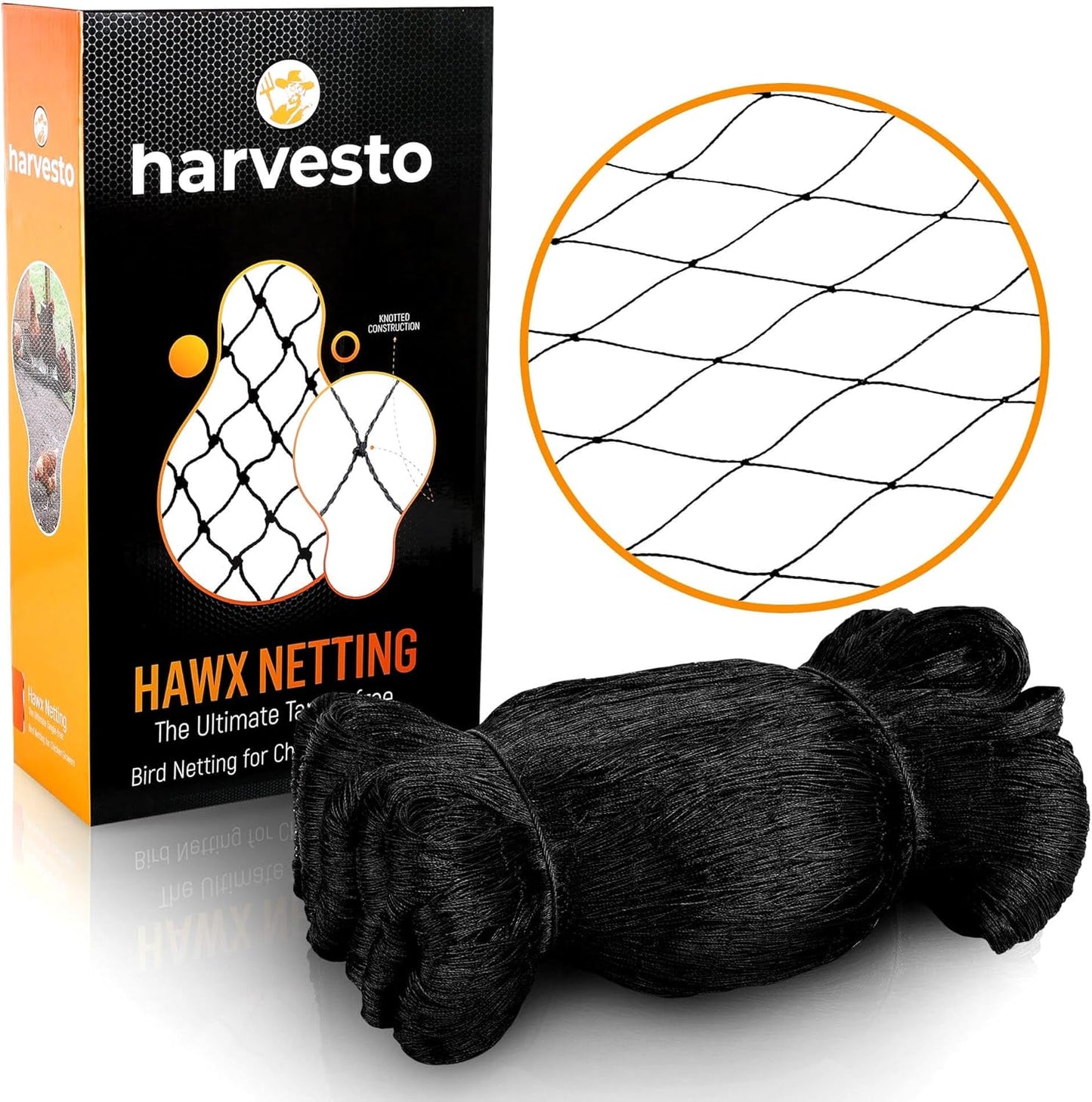 Heavy Duty Bird Netting for Chicken Coops & Runs | Tree & Garden Netting Mesh 1-1/2" | Keep Hawks, Birds & Predators Away | Bird Netting for Blueberry Bushes, Vegetables & Fruit (25' x 50’)