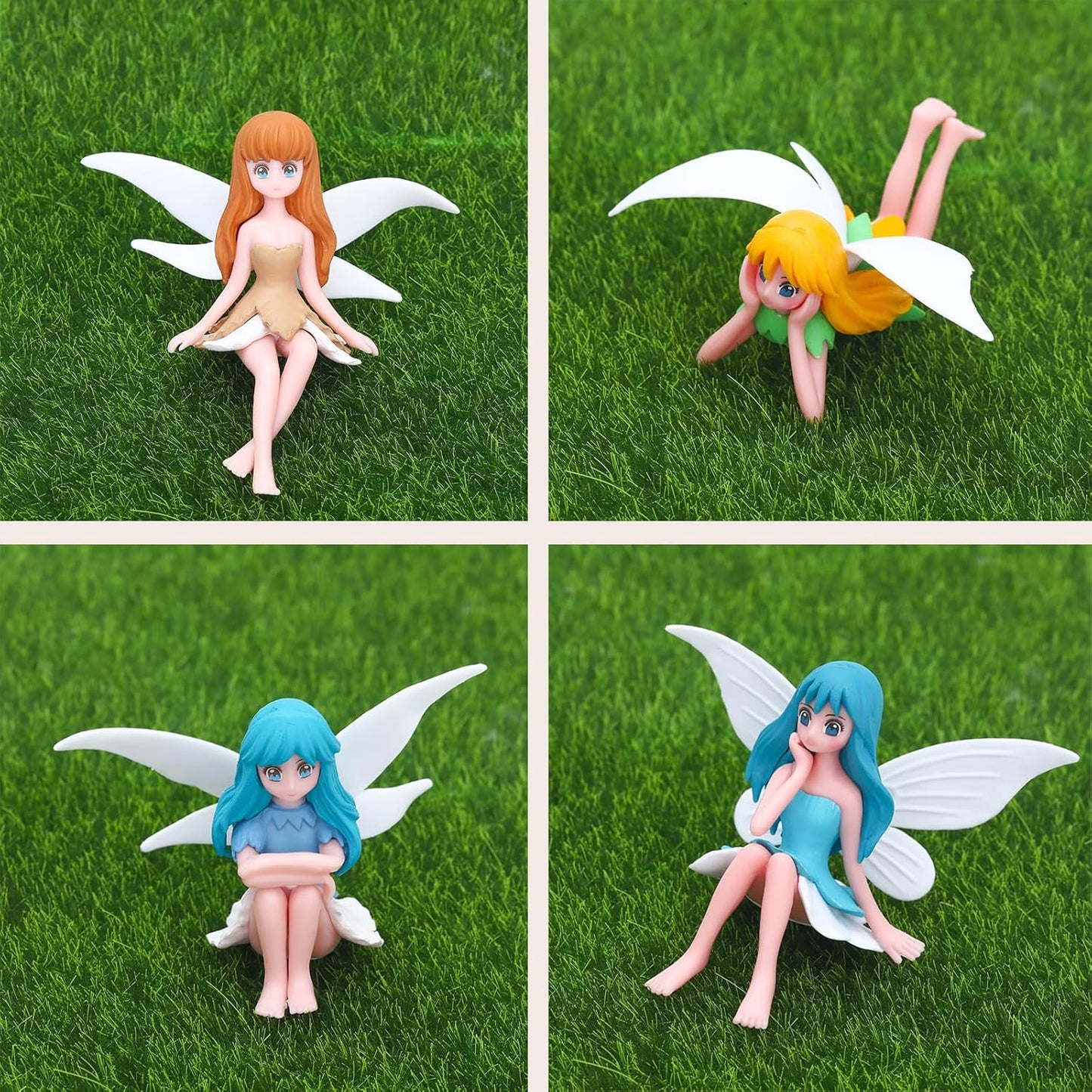 ONEST 12 Pieces Miniature Fairy Garden Accessories Small Fairy Figurines Hand Painted Fairies Figures Girl Fly Wing Figurines for Car Decor Fairies Garden Flower Pot Birthday Cake Topper