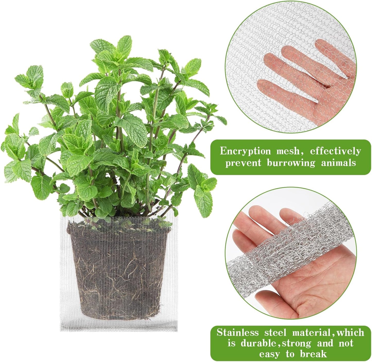 12 Pcs Root Guard Gopher Baskets,Plant Wire Baskets Stainless Steel Plant Wire Speed Mesh Vole Gopher Proof Animal Cages for Root Vegetables Protection(1, 3, 5 Gallon)