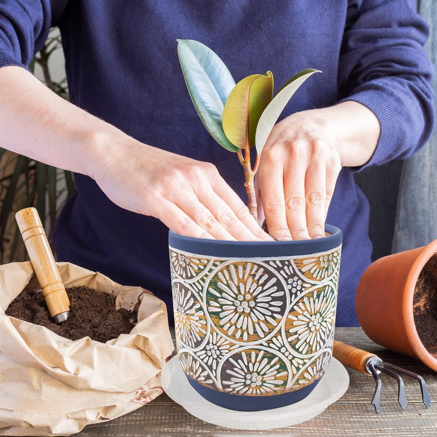 2 Pack of Clear Plant Saucer 12 inch, Clear Plastic Plant Drip Trays, Heavy Duty Plant Trays for Indoors no Holes, Plant Water Tray for Planters