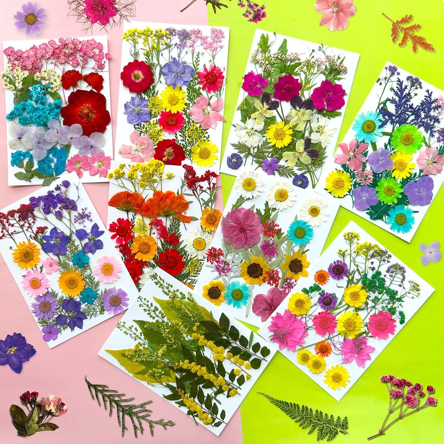 192Pcs Dried Pressed Flowers for Resin, Assorted Real Natural Bulk Dry Floral Leaves for DIY Art Crafts, Epoxy Molds, Jewelry, Soap, Candle Making, Nails Decors