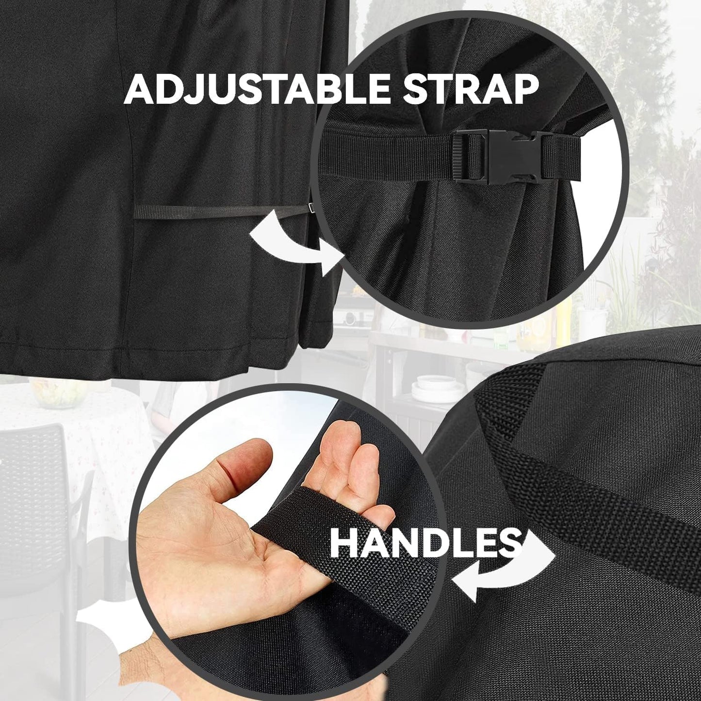 Outdoor Prep Table Cover - Heavy Duty Waterproof Cover for Outdoor Stainless Steel Table,Compatible with 60 inch Outdoor Utility Cart and Storage Cabinet,Black