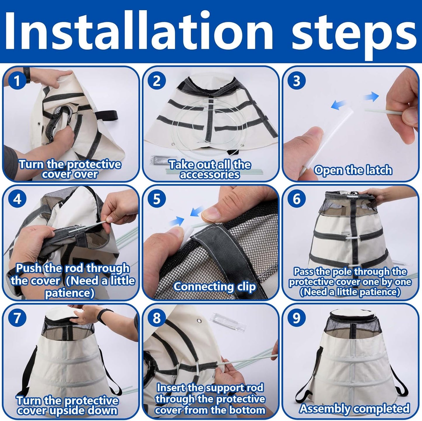 2 Pcs Winter Rose Protective Cover, 600D Winter Rose Cones Protection with Stakes, Reusable Freeze Protection Roses Collar for Protecting Outdoor Plants from Wind Frost Animal Eating