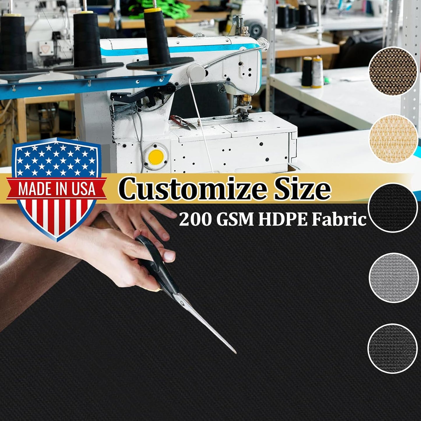 Shade&Beyond Customized Size 14' X 17' Shade Cloth with Grommets, 90% UV Protection UV Protection Mesh Tarp Sun Screens for Patio GN01, Black