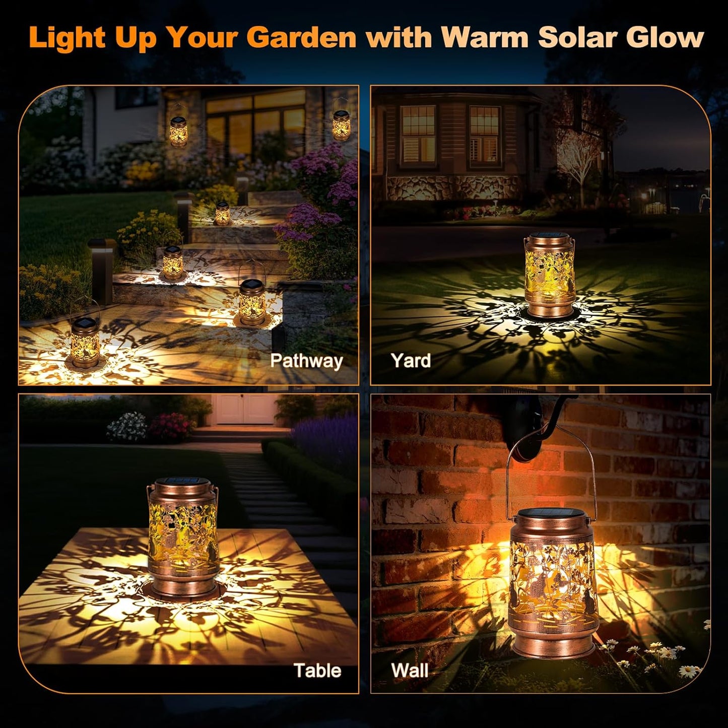Solar Lanterns Outdoor Waterproof, Cat Garden Decor for Yard Porch Lawn Patio Pathway, Hanging Solar Lights Birthday Gifts for Women Mom Grandma Sister Friend