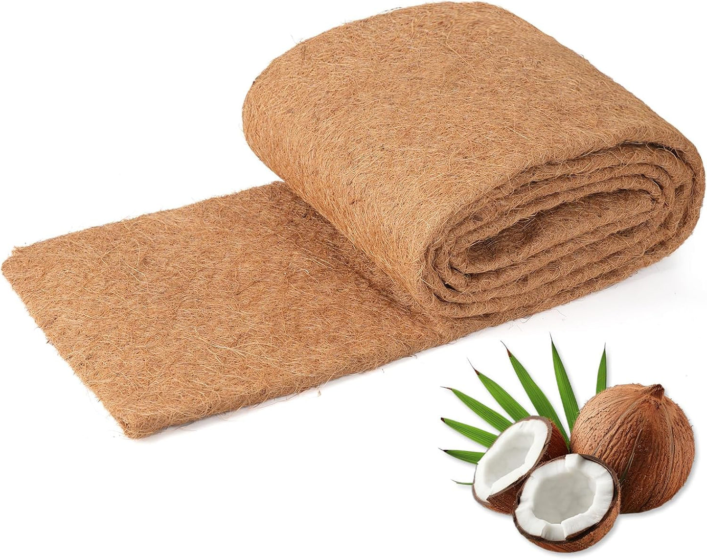 Coconut Liners for Planters 24x80 Inch, Natural Coco Liners for Planter Flower Basket, Thick Coco Fiber Mat for Garden Decoration, Hanging Basket, Animal pet pad