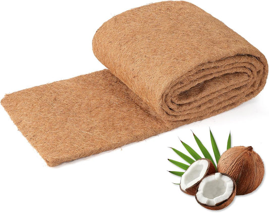 Coconut Liners for Planters 24x160 Inch, Natural Coco Liners for Planter Flower Basket, Thick Coco Fiber Mat for Garden Decoration, Hanging Basket, Animal pet pad