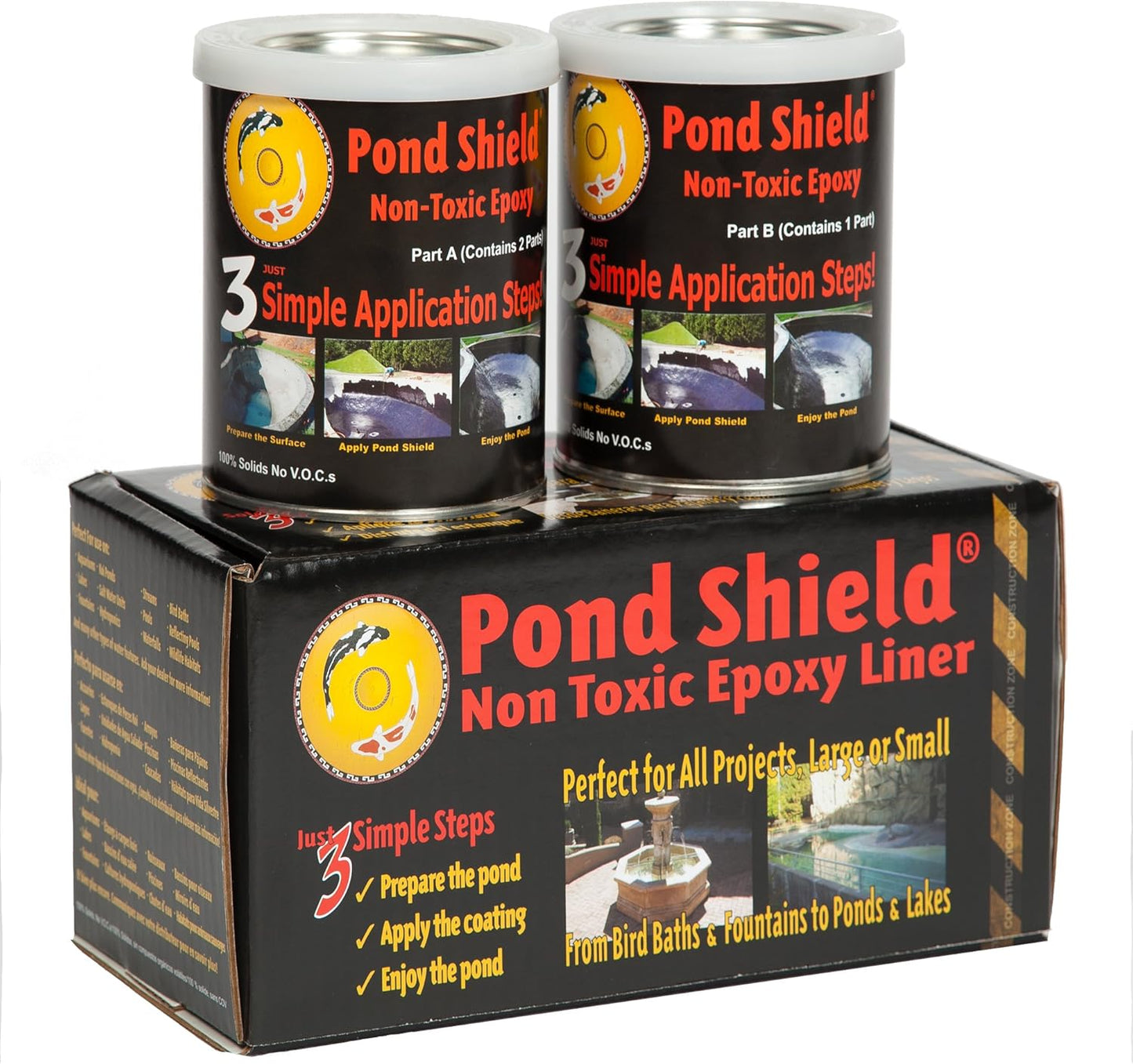 Pond Armor SKU-CGRAY-QT-R Charcoal Gray Pond Shield 1.5 Quart Kit Non-Toxic epoxy Coating