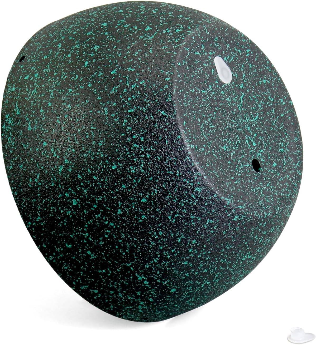 10 inch Hanging Planters for Indoor Outdoor Plants, 2 Pack Hanging Flower Pots with Drainage Holes and Chain for Garden, Plastic Hanging Baskets for House Plants, Black with Green Speckles