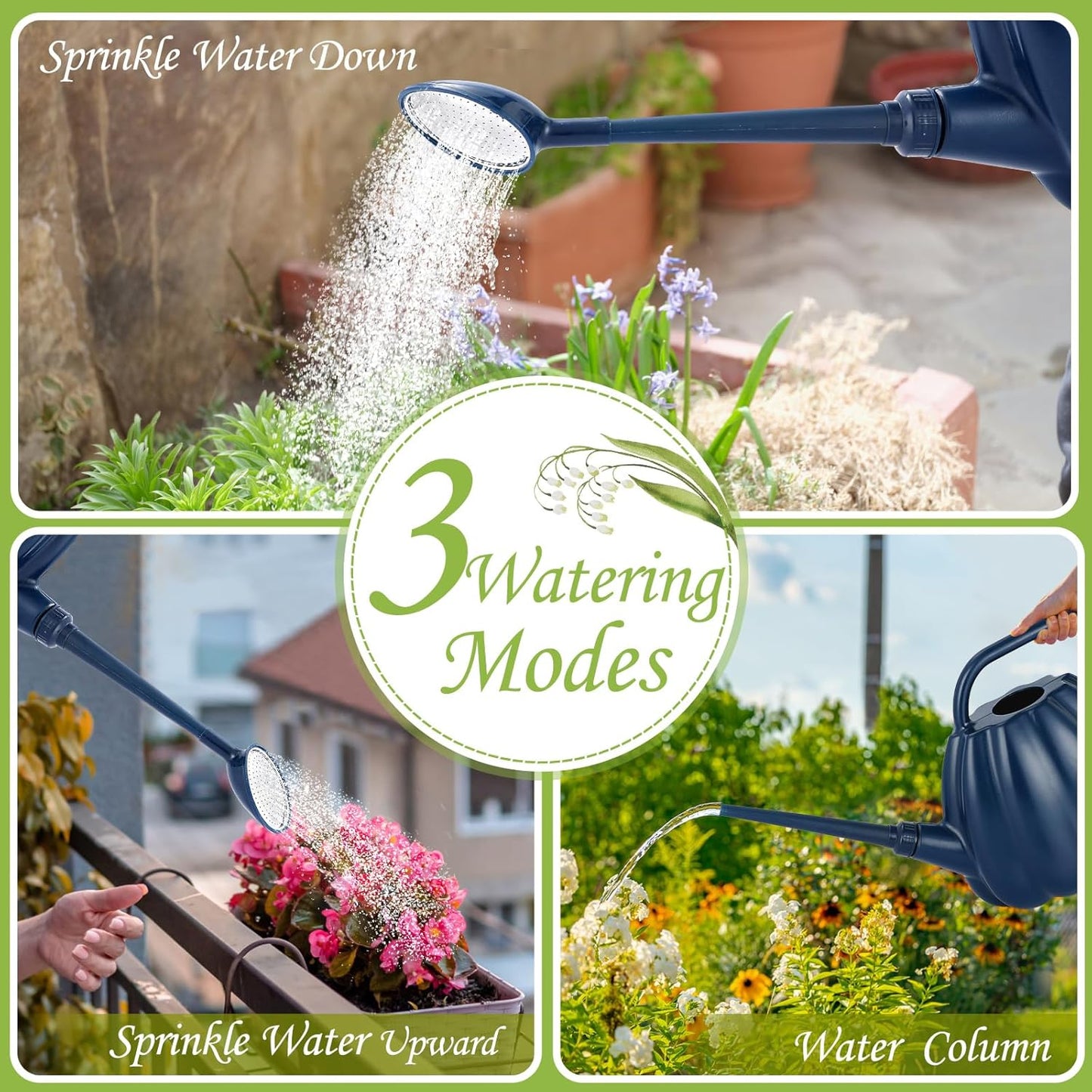 2.5 Gallon Watering Can for Outdoor Plants Bottle for Watering Indoor Outdoor Plants,Modern Plant Watering Can Large Long Spout with Sprinkler Head