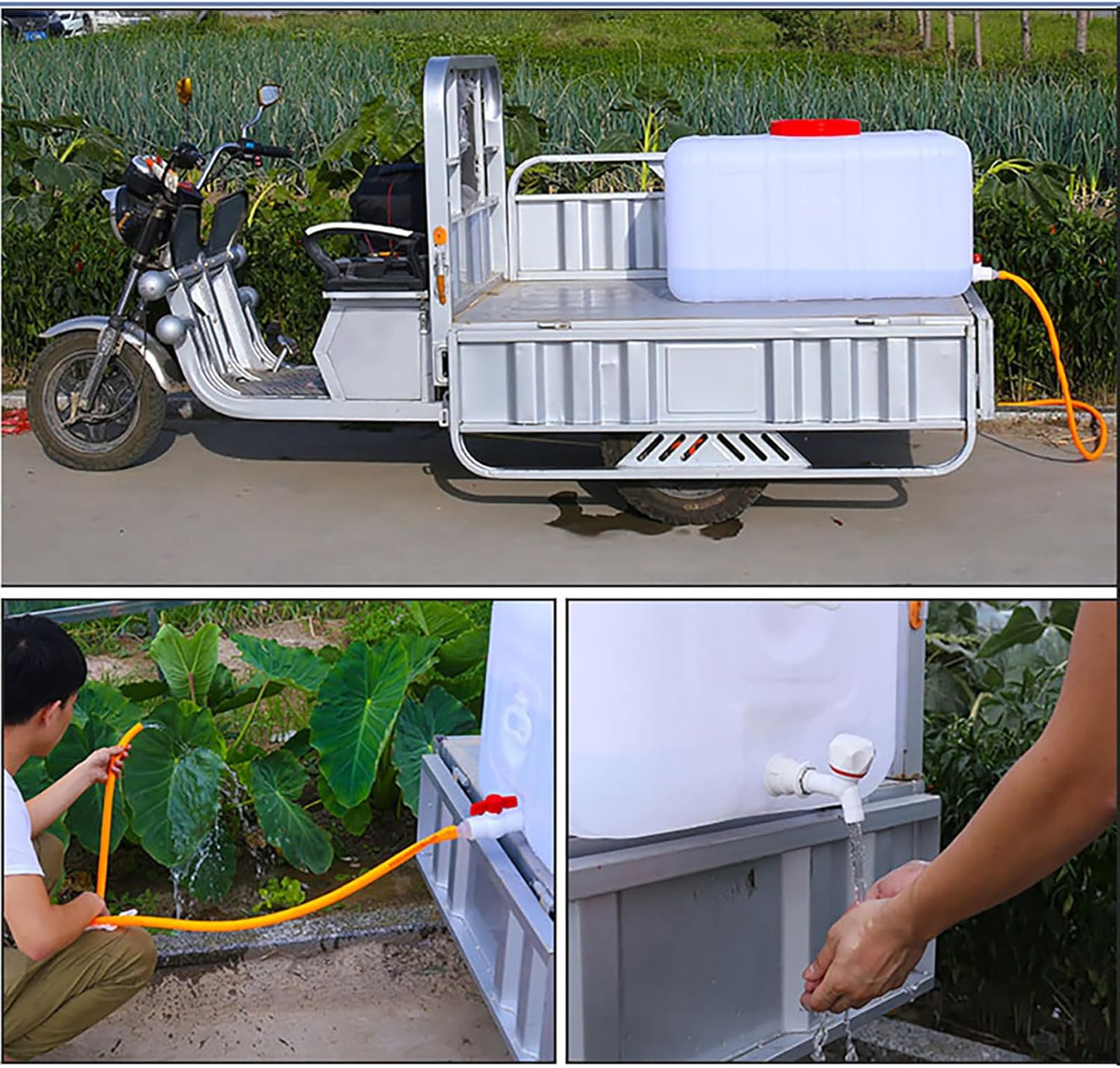 Plastic Portable Water Tank with Spigot for Camping Large Capacity Water Storage Tank Water Container for Emergency Storage Household Outdoor Camping RV Self-Driving(Size:25L/6.6gallon)