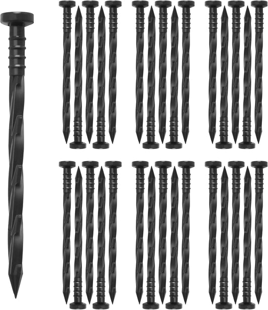 Gardzen 30 pcs Landscape Edging Anchoring Spikes, 6 inches Yard Lawn Paver Edging Stakes for Weed Barrier, Garden Fence, Artificial Turf