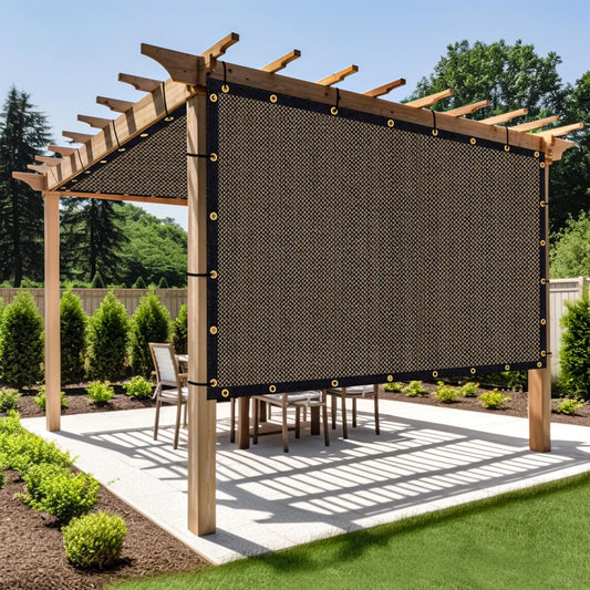 Shade&Beyond Customized Size 16' X 17' Shade Cloth with Grommets, 90% UV Protection UV Protection Mesh Tarp Sun Screens for Patio GN01, Mocha